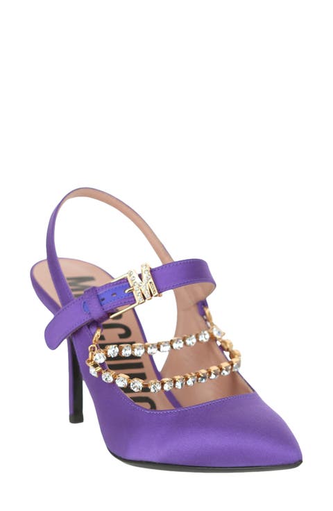 Metal Chain Slingback Pump (Women)