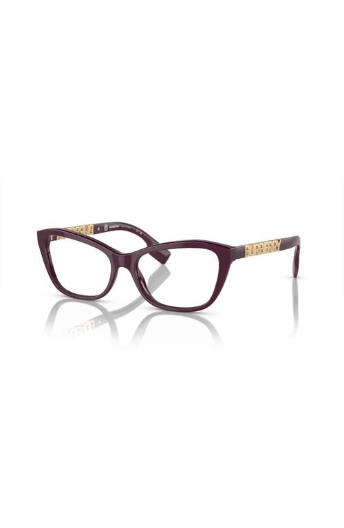 Burberry 54mm Cat Eye Optical Glasses In Burgundy