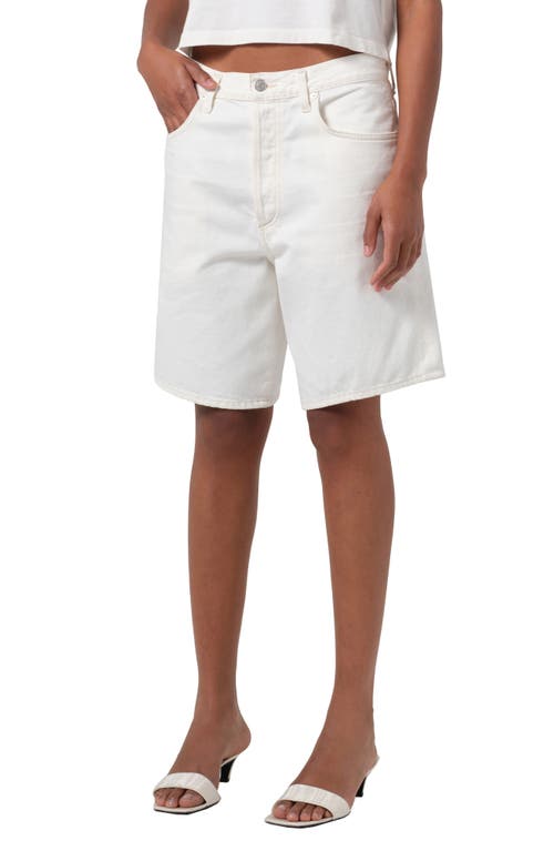 Shop Agolde Indra Denim Shorts In Fortune Cookie (natural)