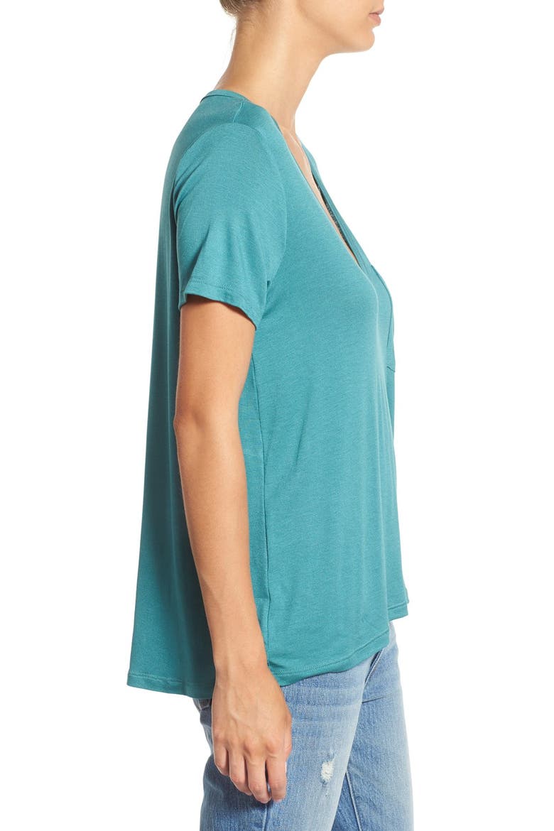 Deep-V Neck Tee, Alternate, color, NORTH SEA