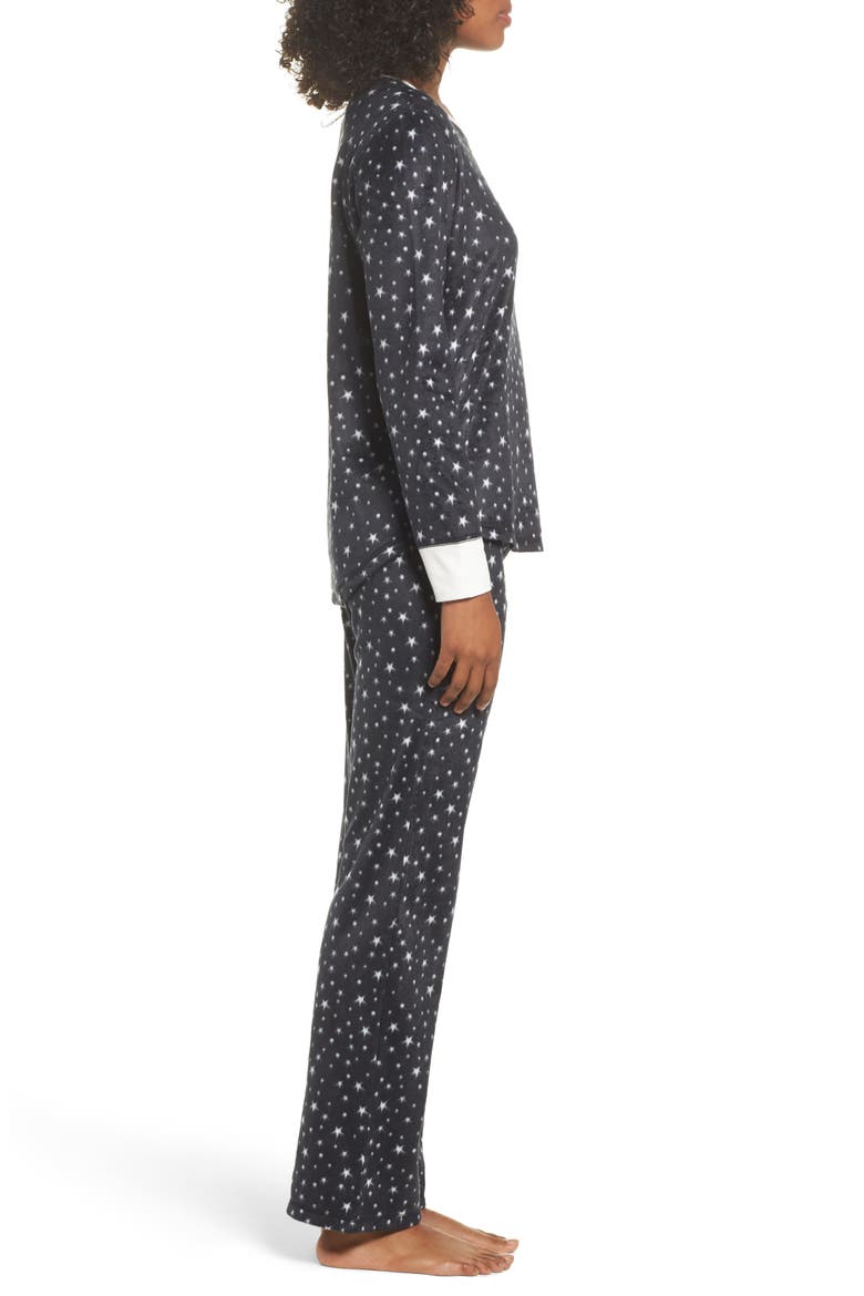Polar Fleece Pajamas, Alternate, color, BLACK