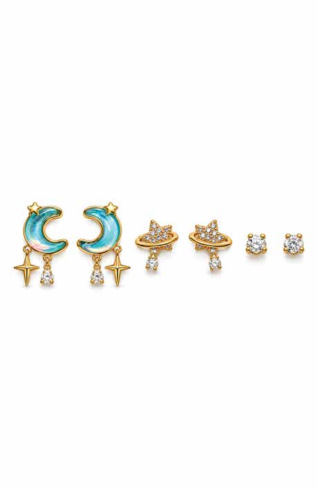 Set of 3 Celestial Moon Earrings