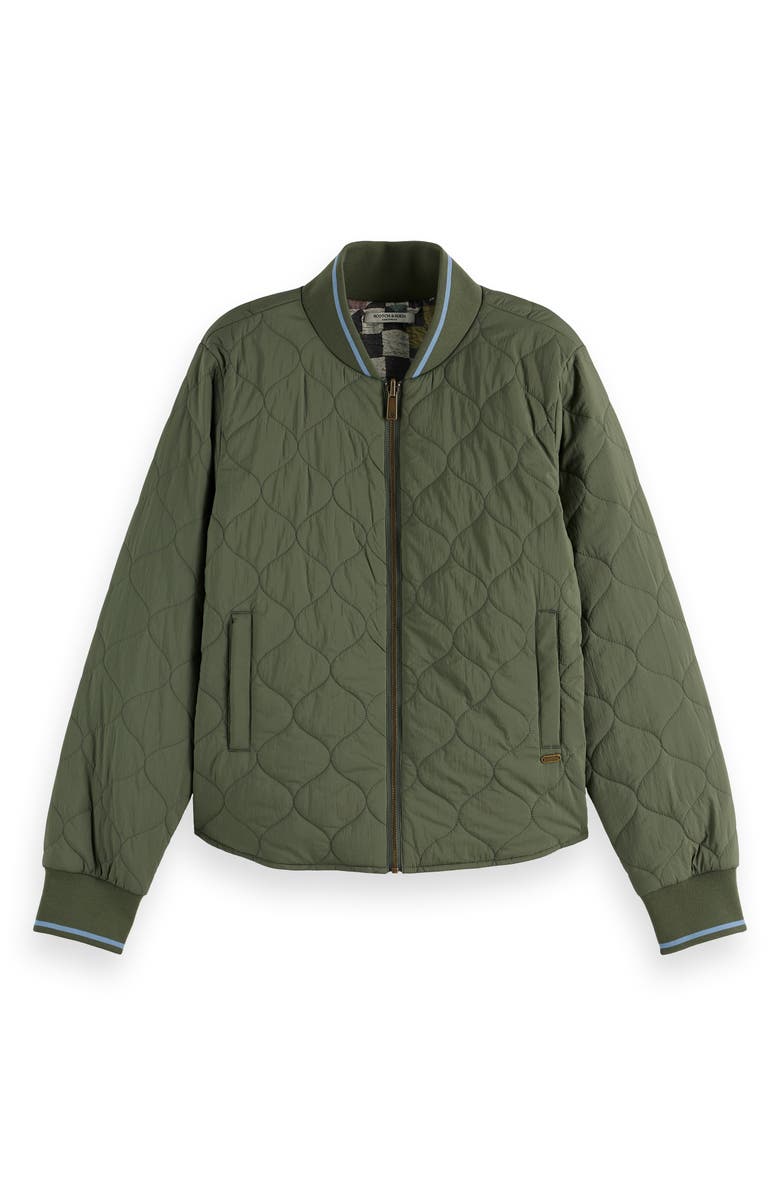 Scotch & Soda Reversible Quilted Bomber Jacket, Alternate, color, Thyme