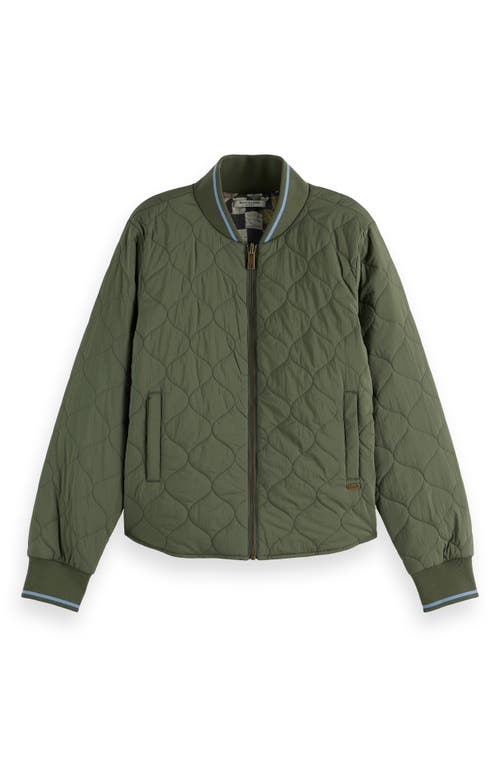 Scotch & Soda Reversible Quilted Bomber Jacket In Multi