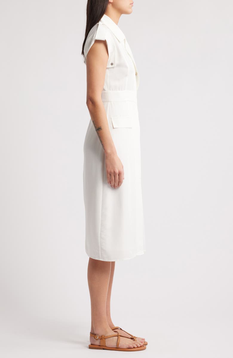 ZOE AND CLAIRE Short Sleeve Shirtdress, Alternate, color, White