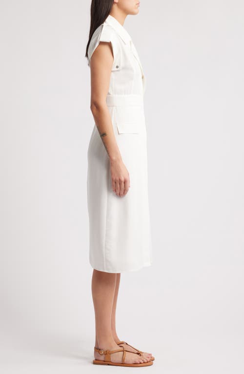 Zoe And Claire Short Sleeve Shirtdress In White