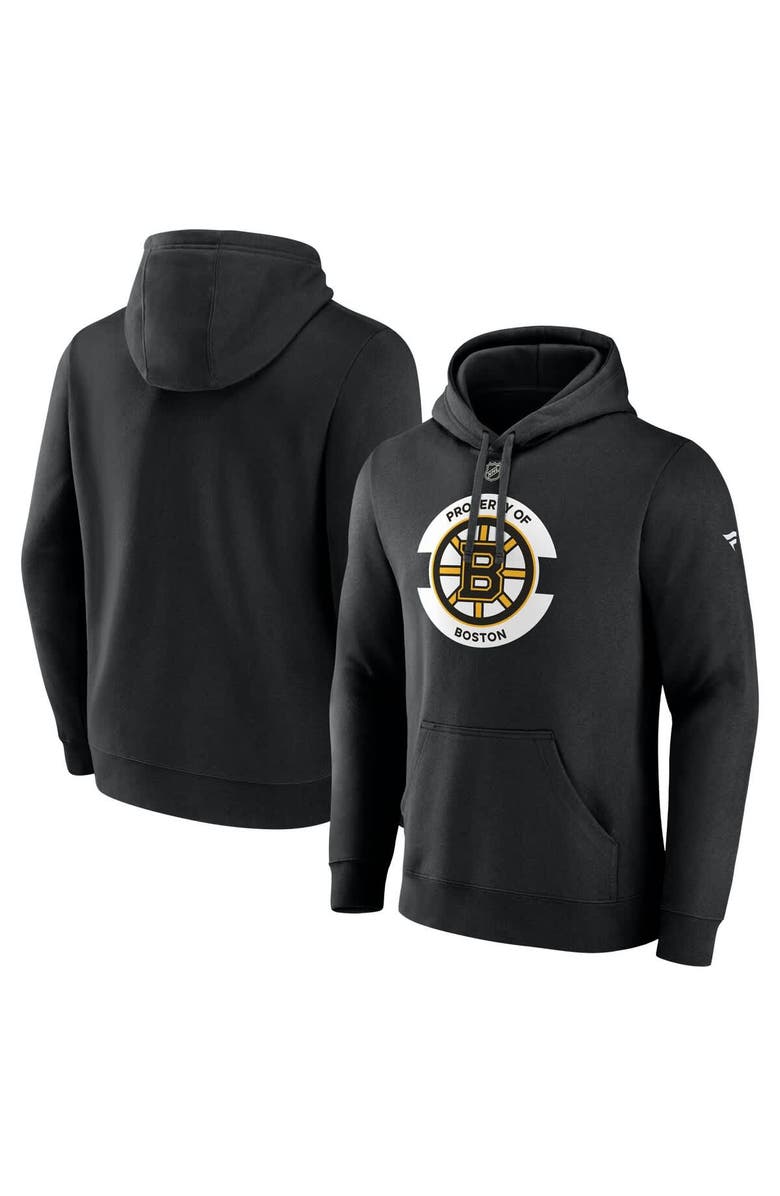 FANATICS Men's Fanatics  Black Boston Bruins Authentic Pro Core Secondary Fleece Pullover Hoodie, Main, color, 