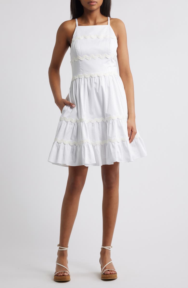 Lilly Pulitzer<sup>®</sup> Angelynn Rickrack Fit & Flare Dress, Main, color, Resort White