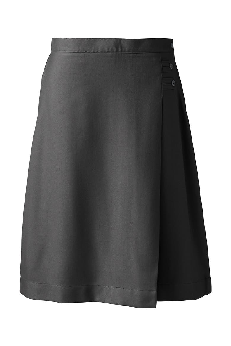School Uniform  Solid A-line Skirt Below the Knee, Alternate, color, Gray