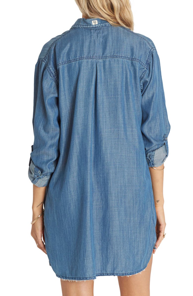Billabong Wandering Blues Chambray Shirtdress, Alternate, color, 