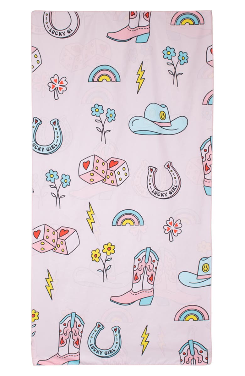 Katydid Lucky Cowgirl Quick Dry Beach Towel, Main, color, 