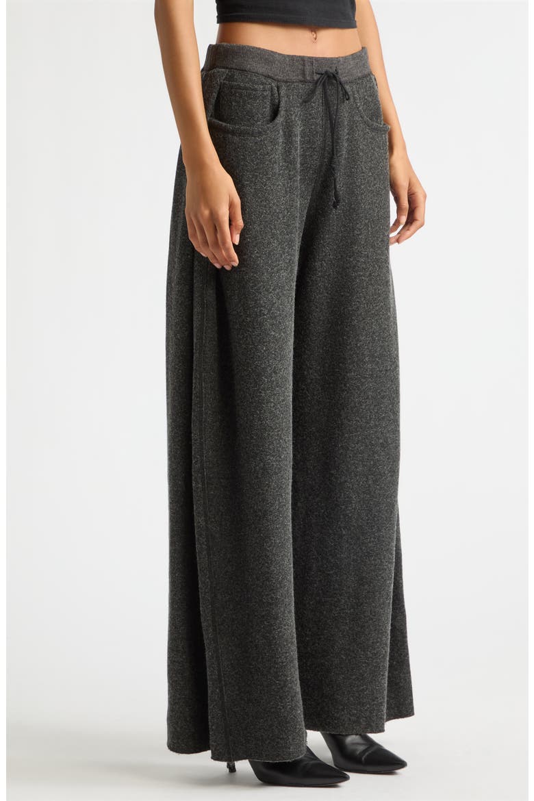 Side Pleat Wool Blend Sweatpants, Alternate, color, CHARCOAL GREY