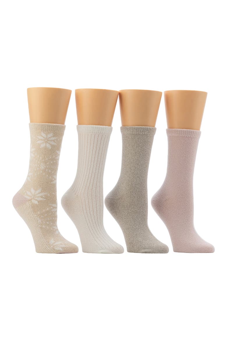 4-Pack Bootcut Crew Socks, Alternate, color, OATMEAL HEATHER