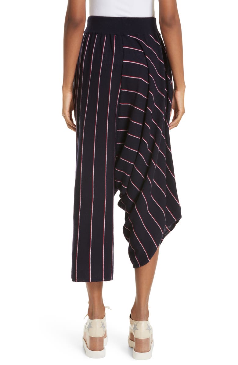 Stella McCartney Stripe Wool Knit Crop Pants, Alternate, color, 
