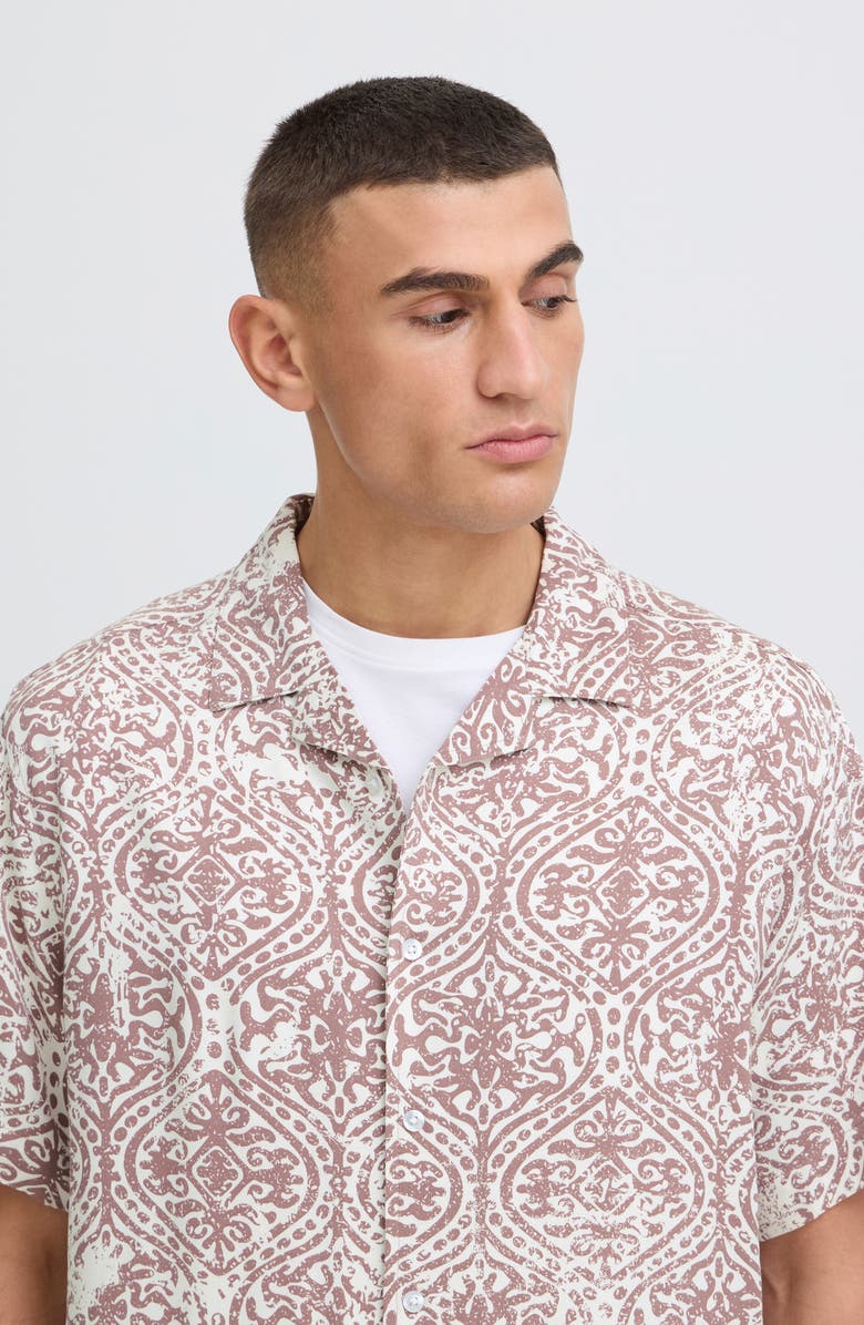 !SOLID Urkon Arabesque Print Camp Shirt, Alternate, color, Twilight Mauve