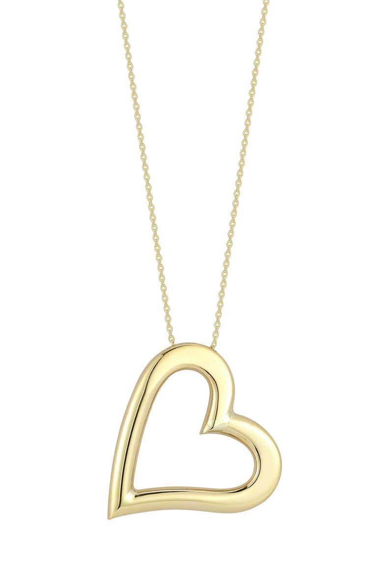 Ember Fine Jewelry 14K Gold Heart Pendant Necklace, Main, color, Gold