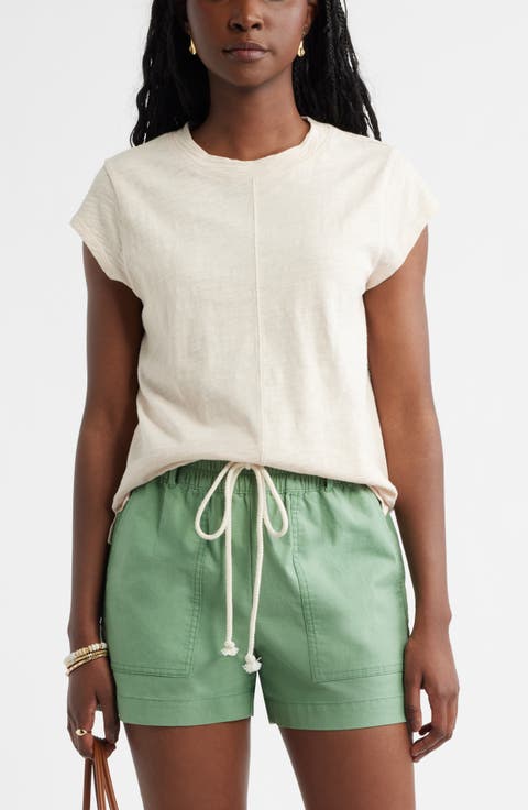 Short Raglan Sleeve Cotton Tee