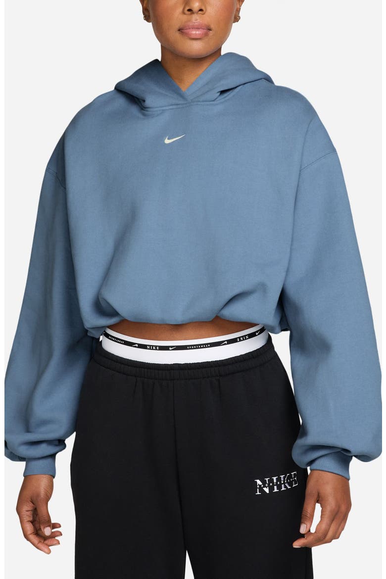 Sportswear Oversized Cropped Fleece Hoodie, Main, color, 486 WORKBL/ SAIL