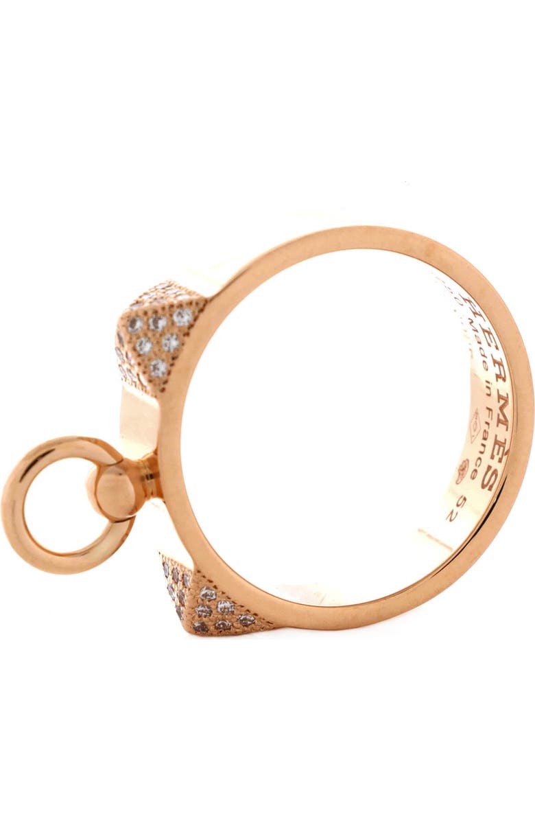 Pre-Owned Hermes Collier de Chien Ring 18K Rose Gold and Diamonds Small, Alternate, color, Rose Gold