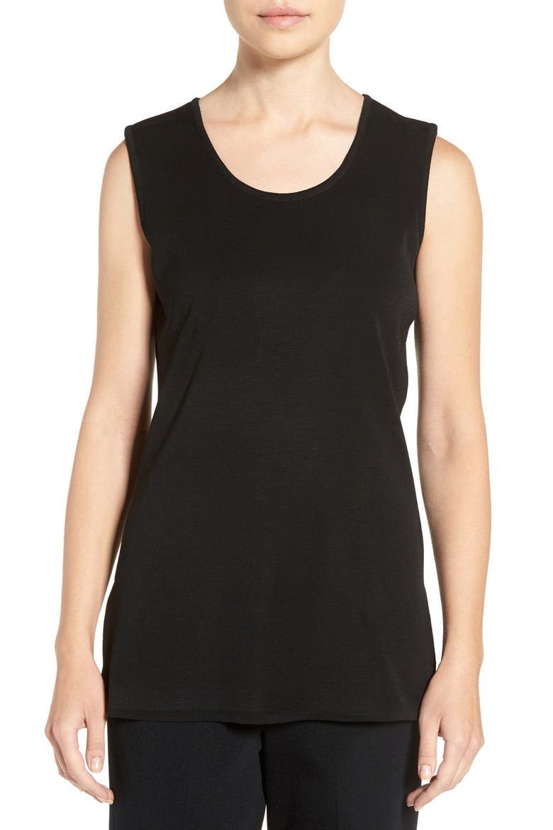 Long Knit Tank, Main, color, BLACK