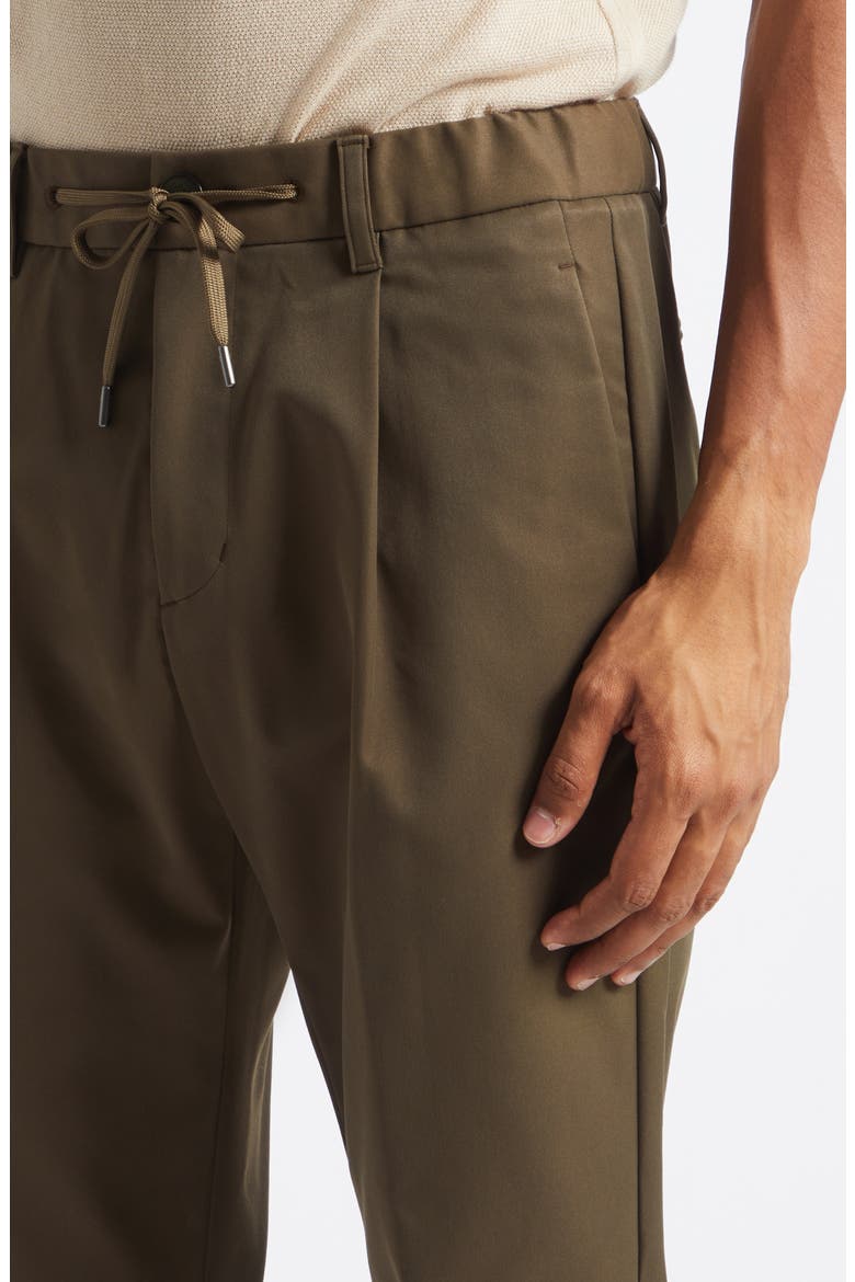 Pleated Melange Drawstring Pants, Alternate, color, 7730 ARMY GREEN