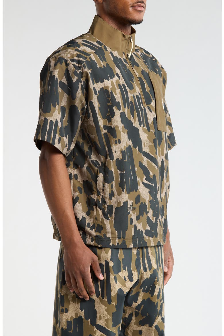 Tour Divot Wind Shirt, Alternate, color, BARK CAMO