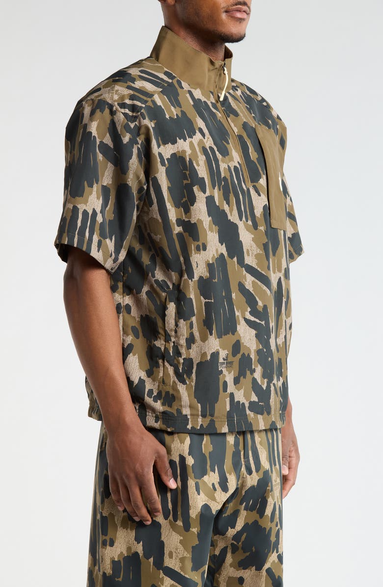 Malbon Golf Tour Divot Wind Shirt, Alternate, color, Bark Camo