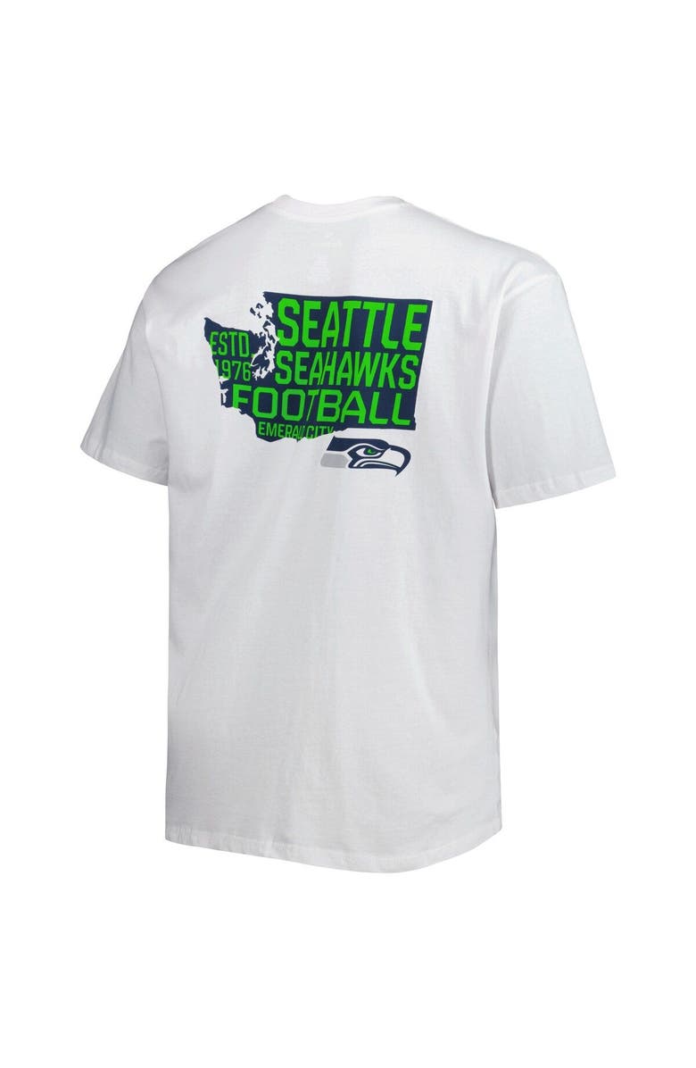 FANATICS Men's Fanatics Branded White Seattle Seahawks Big & Tall Hometown Collection Hot Shot T-Shirt, Alternate, color, 