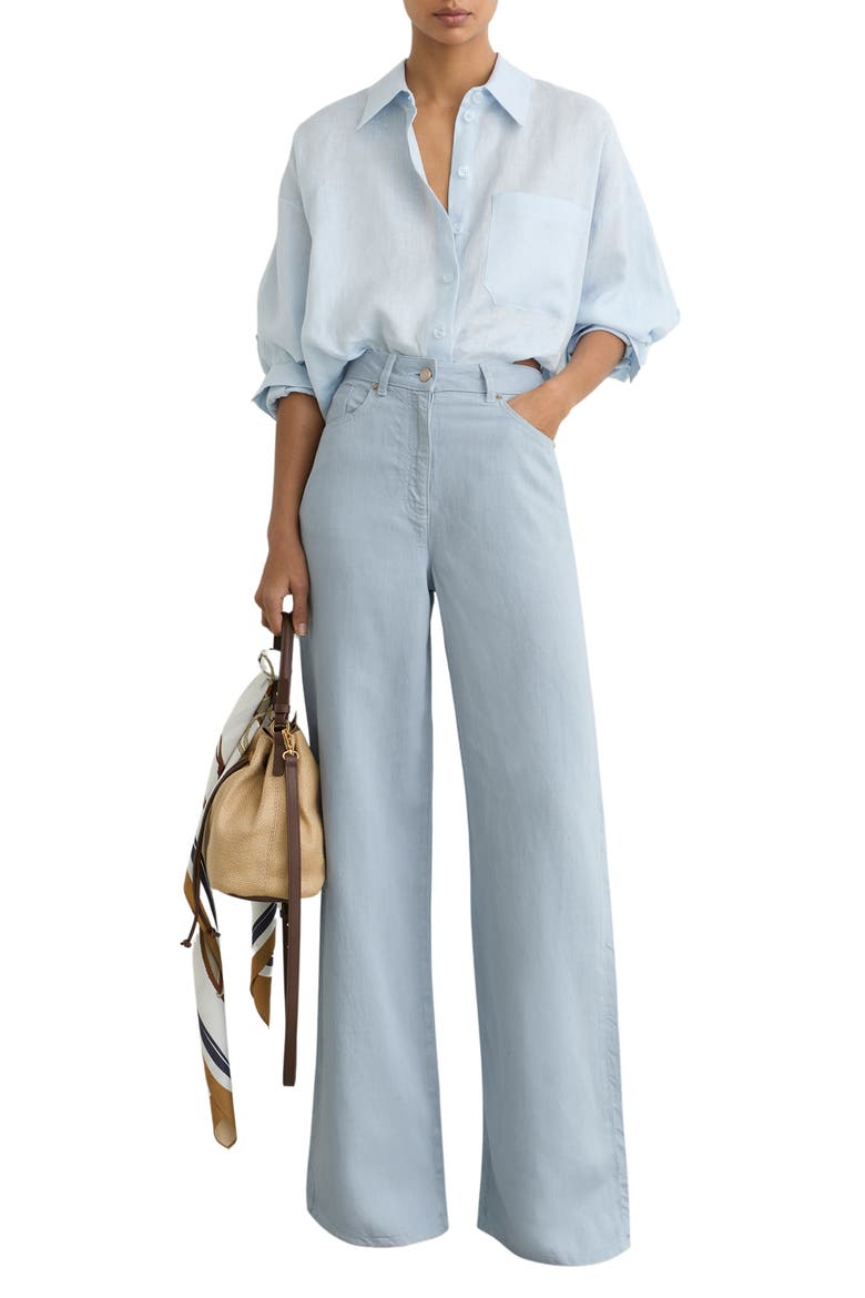 Carmen High Waist Wide Leg Pants, Alternate, color, BLUE