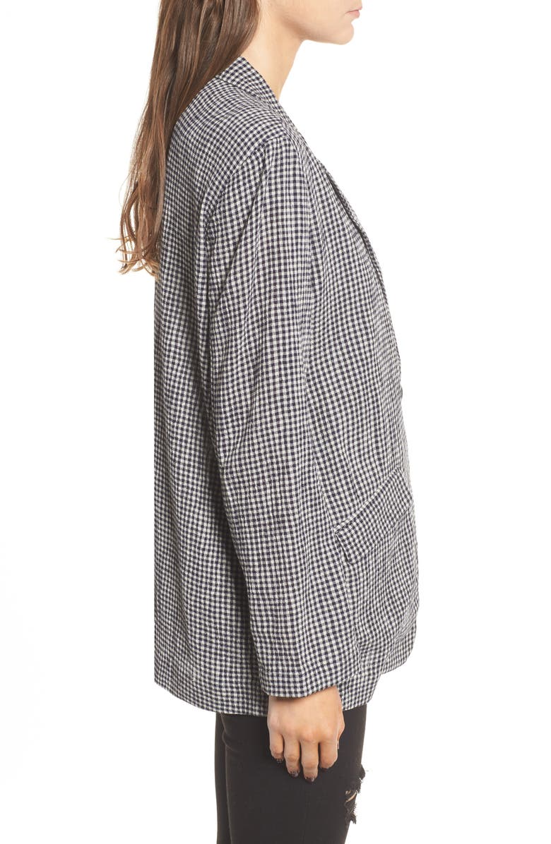 BP. Gingham Boyfriend Blazer, Alternate, color,