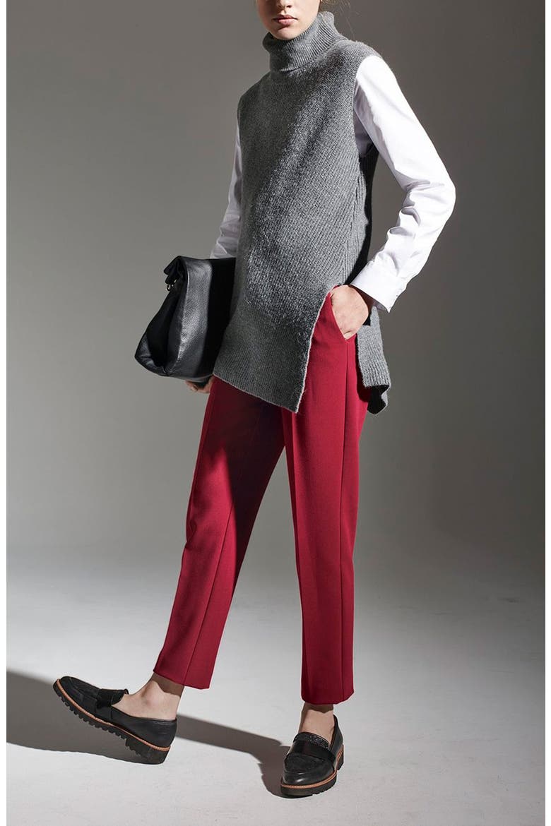 Asymmetrical Sleeveless Tunic Sweater, Alternate, color, HEATHER DARK GREY