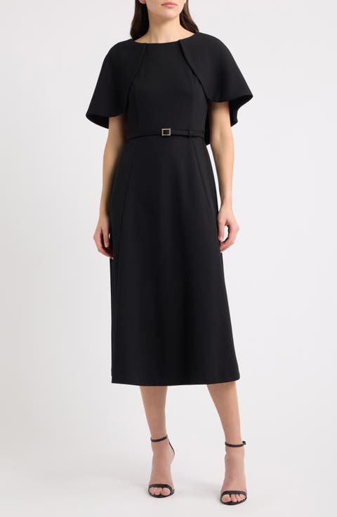 Capelet A-Line Midi Dress