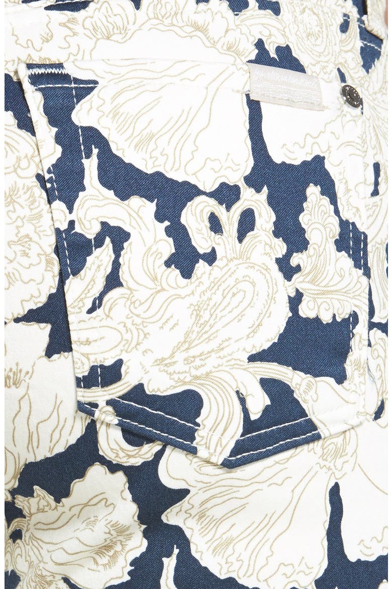 7 For All Mankind® Floral Skinny Ankle Jeans, Alternate, color, WHITE/ NAVY FLORAL