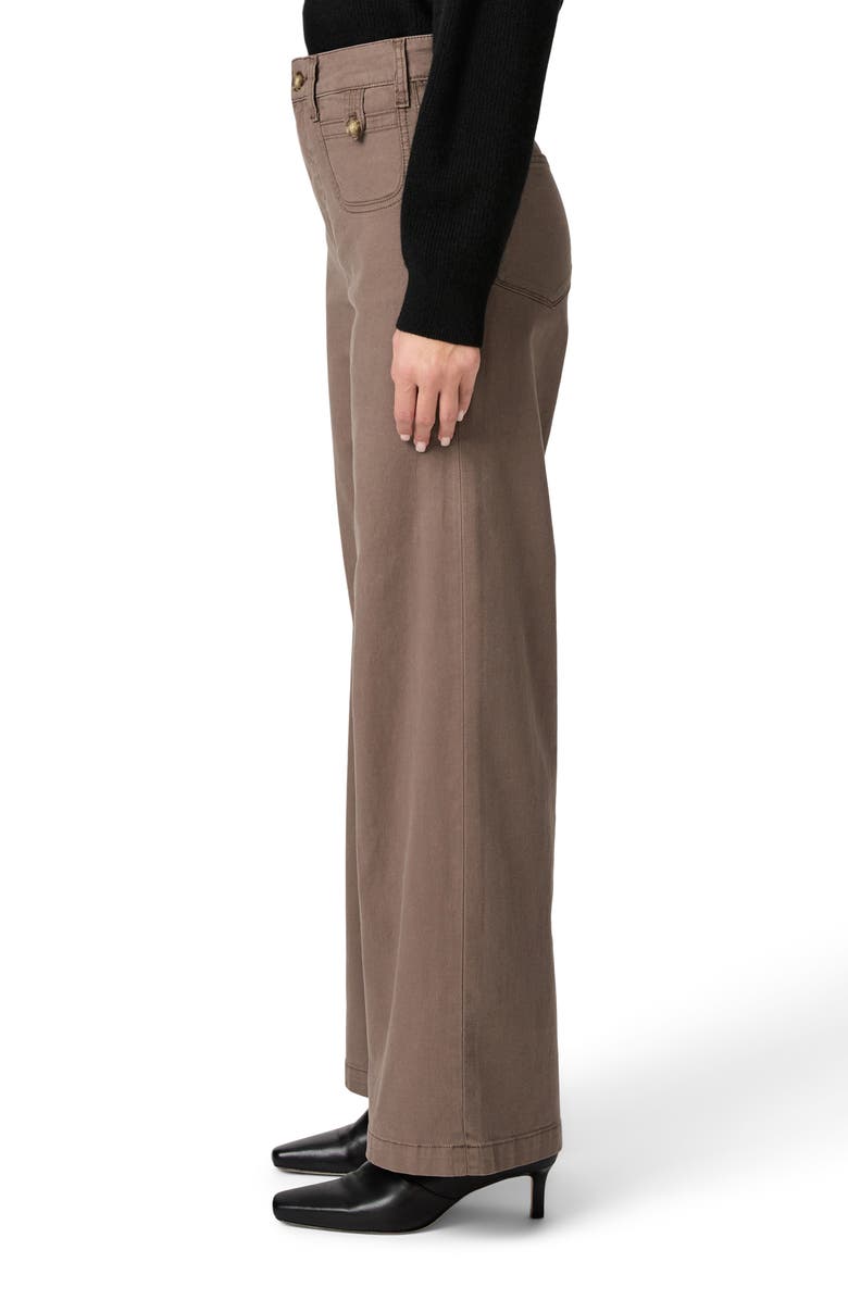 PAIGE Anessa Button Pocket High Waist Wide Leg Jeans, Alternate, color, Vintage Mushroom Taupe