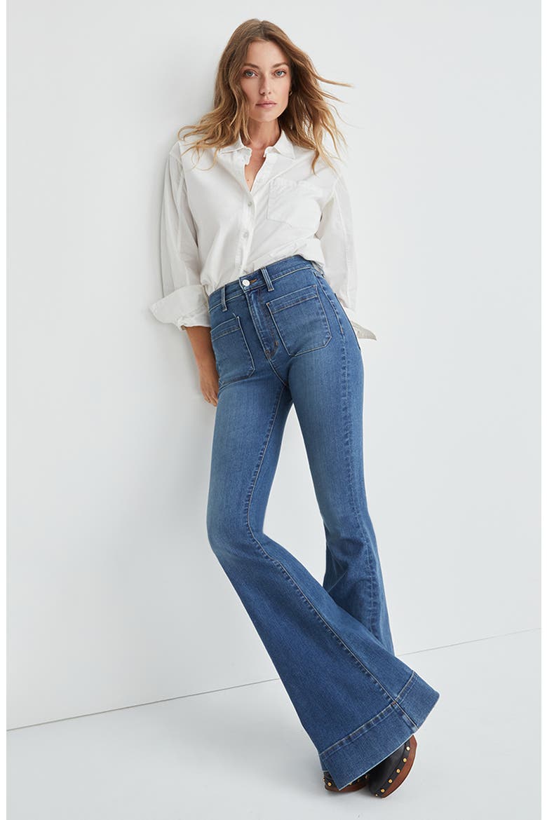 Sheridan Bell Bottom Jeans, Alternate, color, AIRWAY