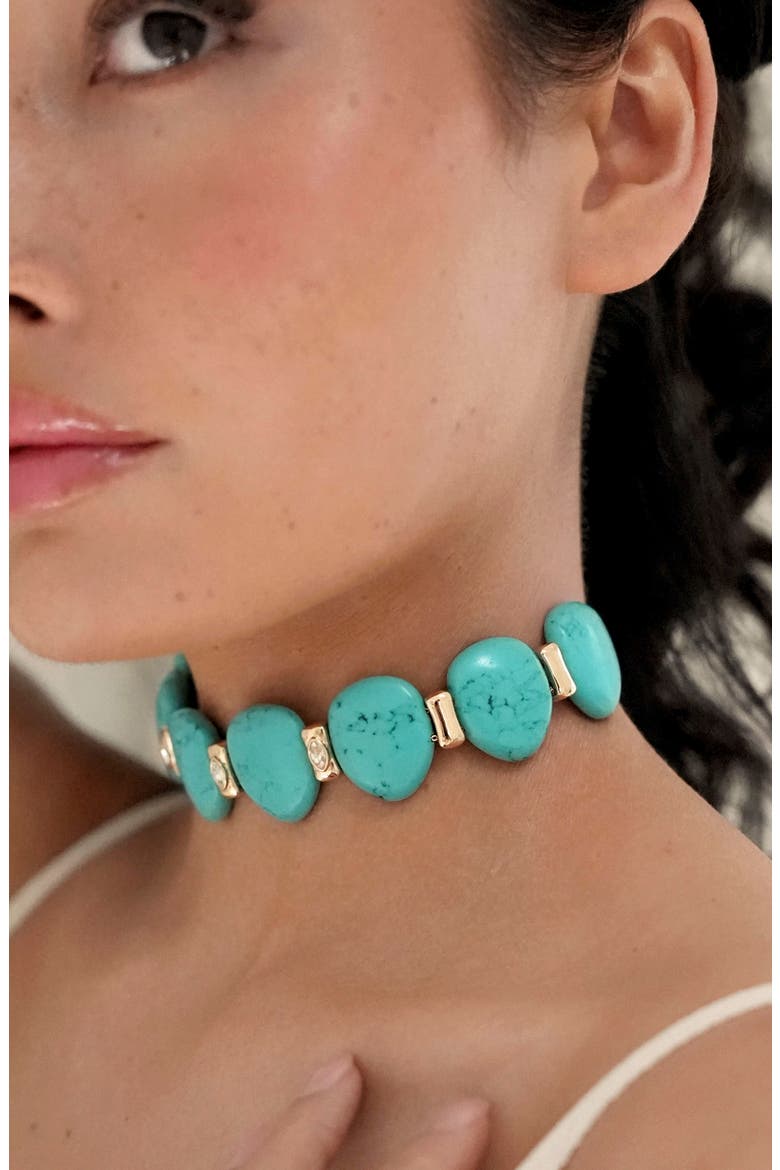 Reconstituted Turquoise Solstice Choker Necklace, Alternate, color, TURQUOISE