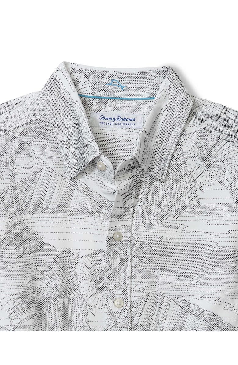 Tommy Bahama Corsica Coast Print Short Sleeve Cotton Blend Seersucker Button-Down Shirt, Alternate, color, 