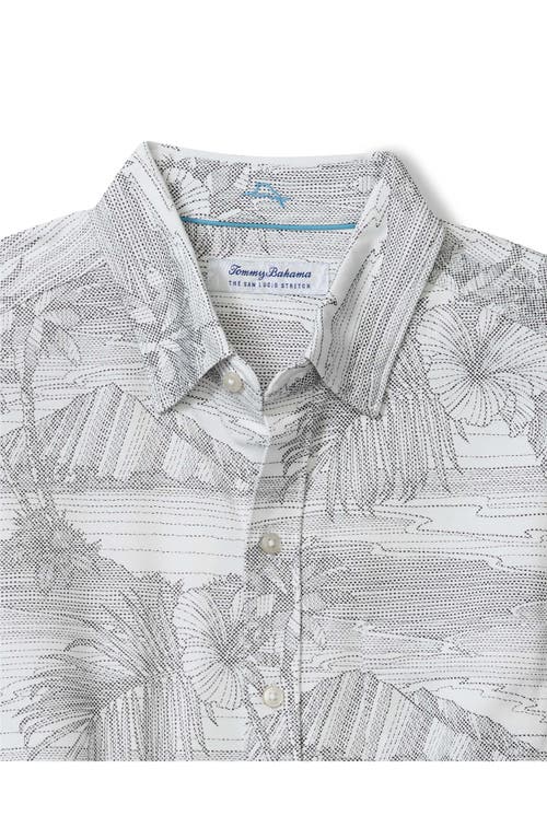 Tommy Bahama Corsica Coast Print Short Sleeve Cotton Blend Seersucker Button-down Shirt