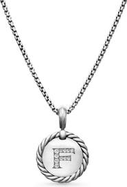 David Yurman Initial Charm Necklace with Diamonds