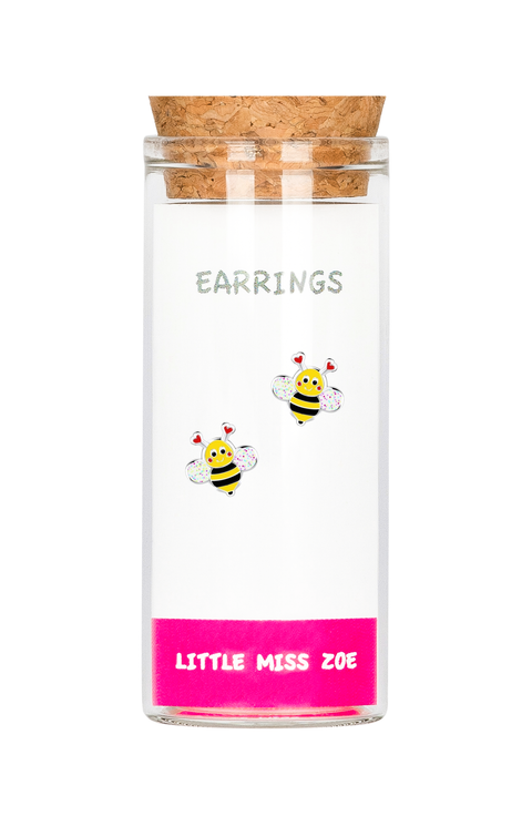 Kids' Sterling Silver Bumblebee Stud Earrings in Gift Bottle
