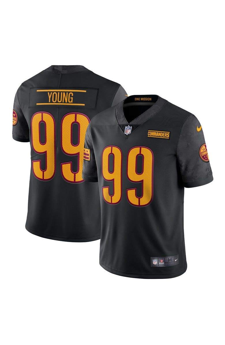 Nike Men's Nike Chase Young Black Washington Commanders Alternate Vapor Limited Jersey, Main, color, 