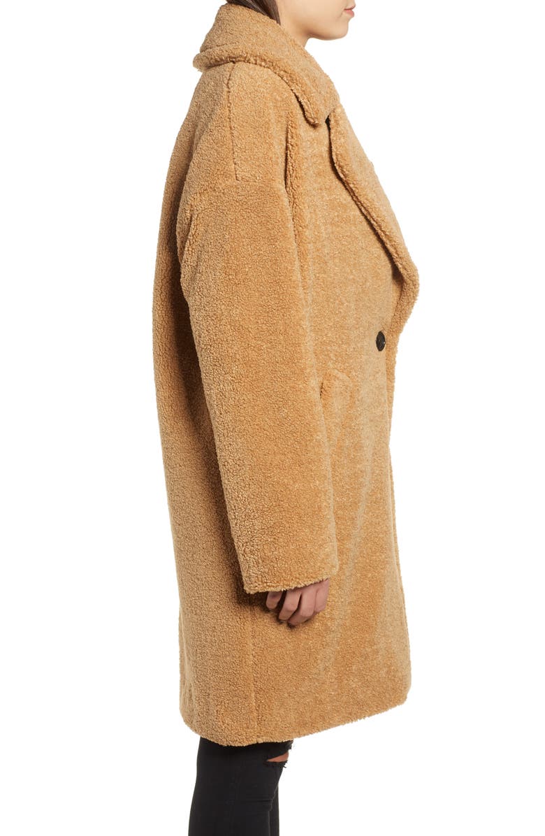 KENDALL + KYLIE Faux Fur Teddy Coat, Alternate, color, 