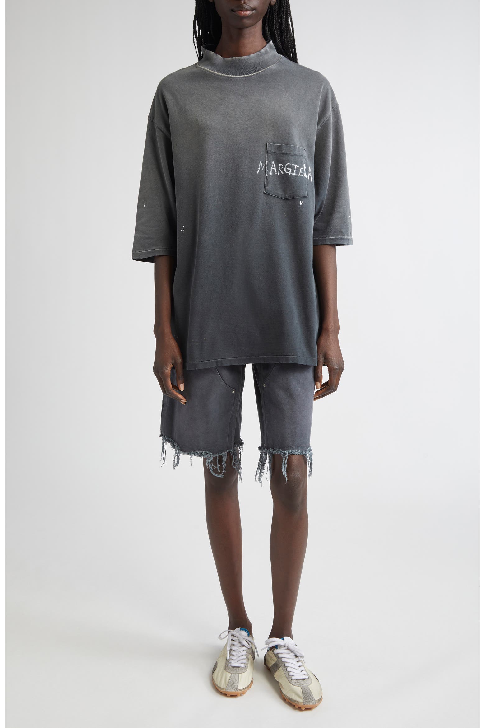 Capenter Shortz Maison Margiela Studded Denim Cutoff Carpenter Shorts (Women) | Nordstrom