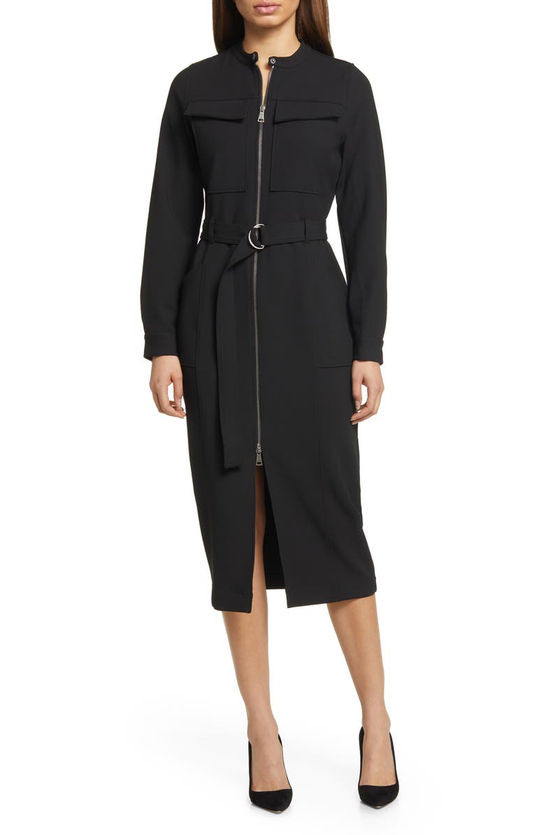 Ted Baker London Hattei Belted Long Sleeve Midi Dress, Main, color, 