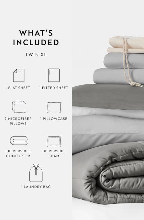 Homespun Ultimate College Essentials Bedding Bundle. In Gray/light Gray