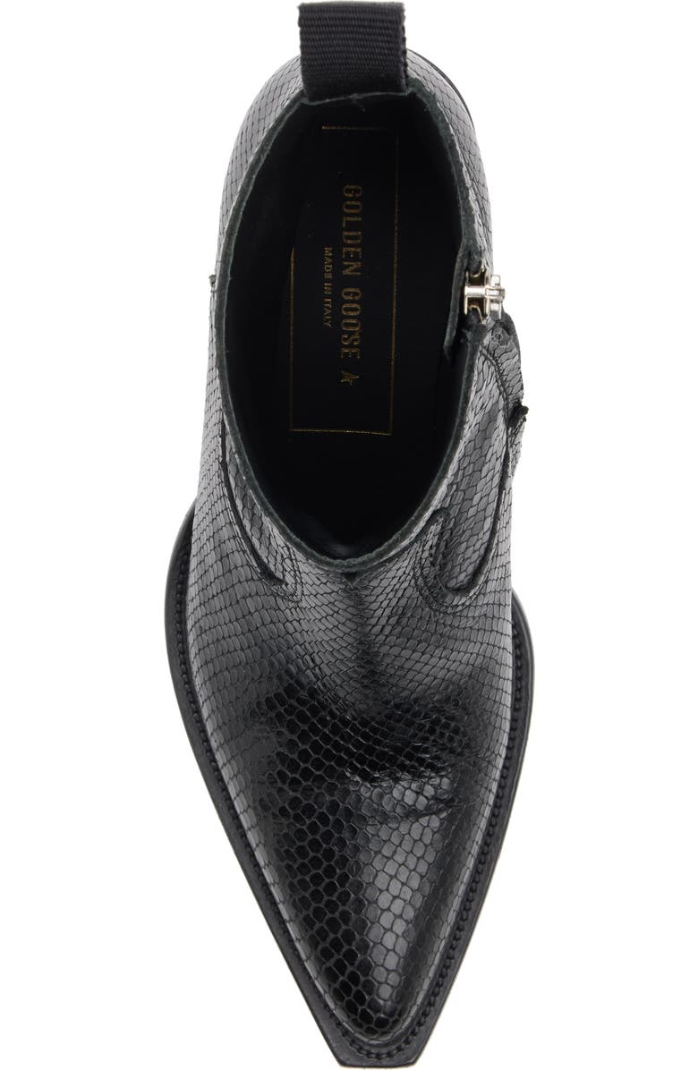 Golden Goose Debbie Snake Embossed Pointed Toe Bootie, Alternate, color,