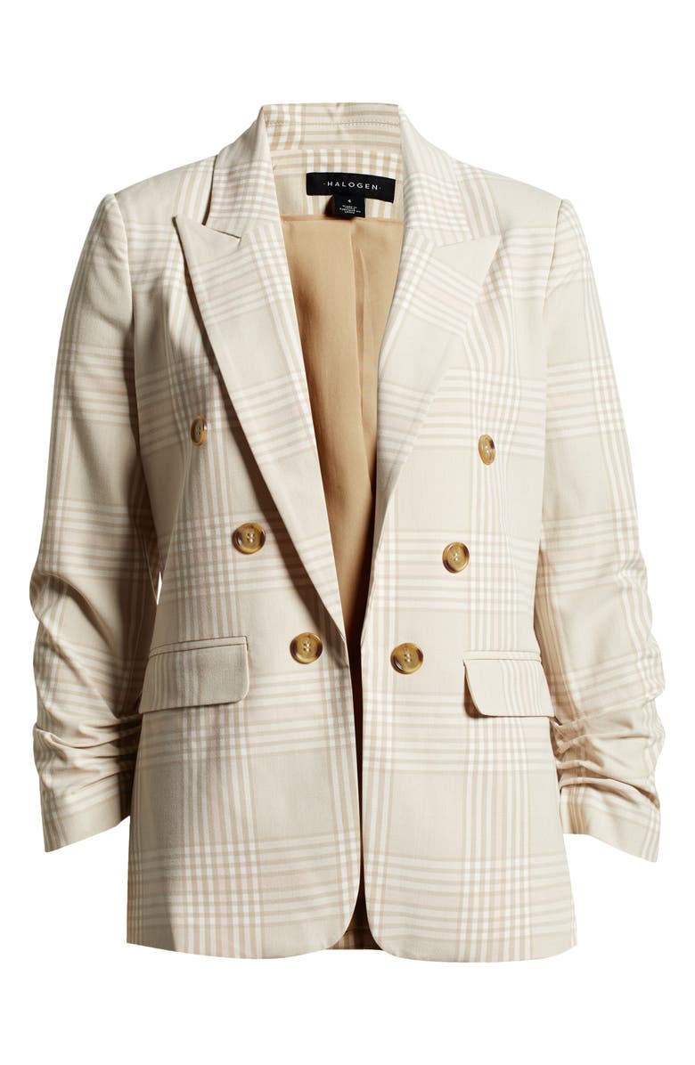 Halogen<sup>®</sup> Glen Plaid Double Breasted Blazer, Alternate, color, 