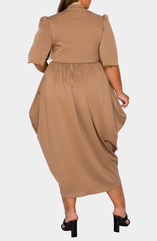 L I V D Aesira Tulip Hem Maxi Dress In Brown