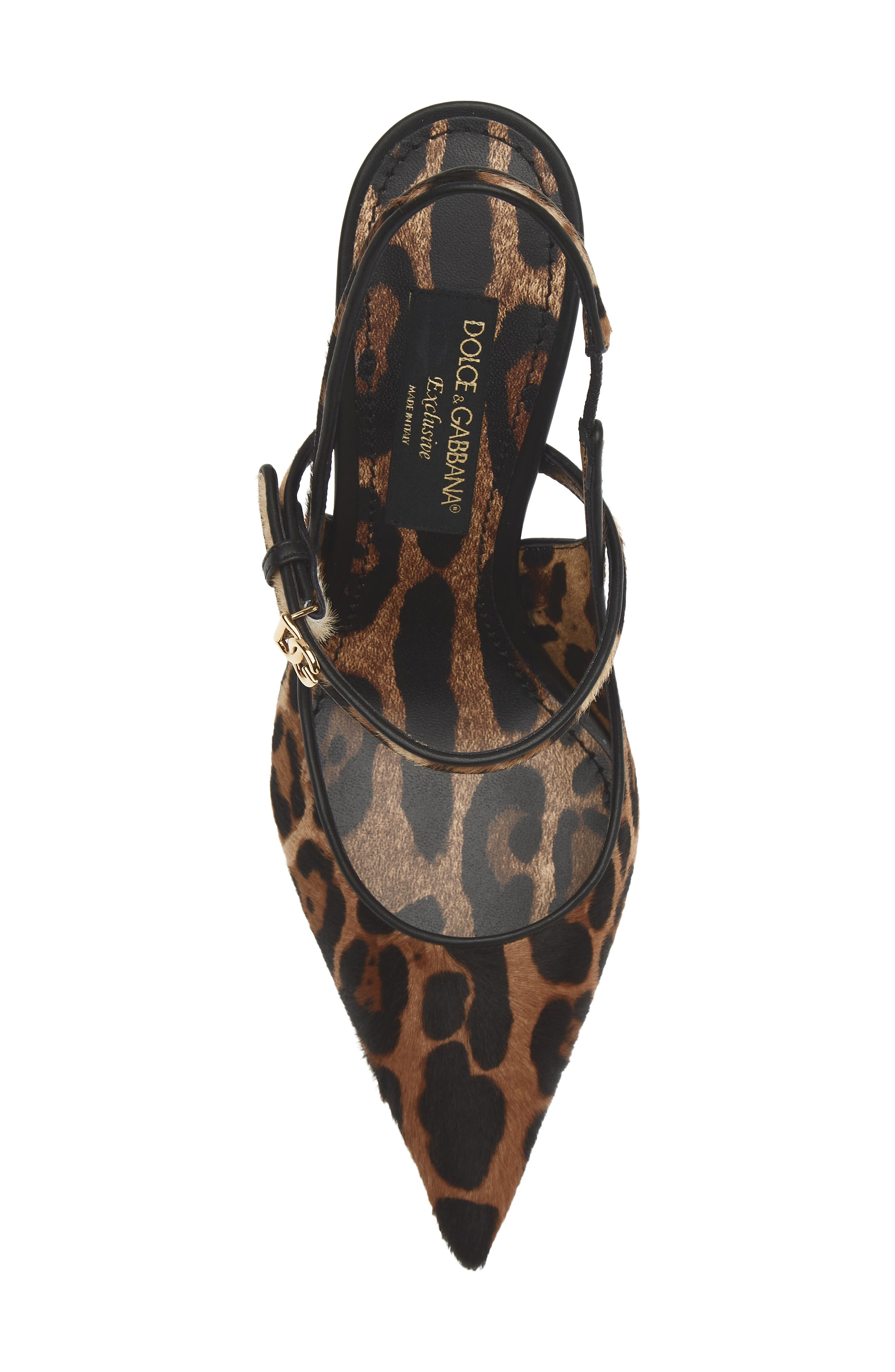 Leopard Pointed Toe Genuine Calf Hair Slingback Pump, Alternate, color, HK5JF LEO NEW
