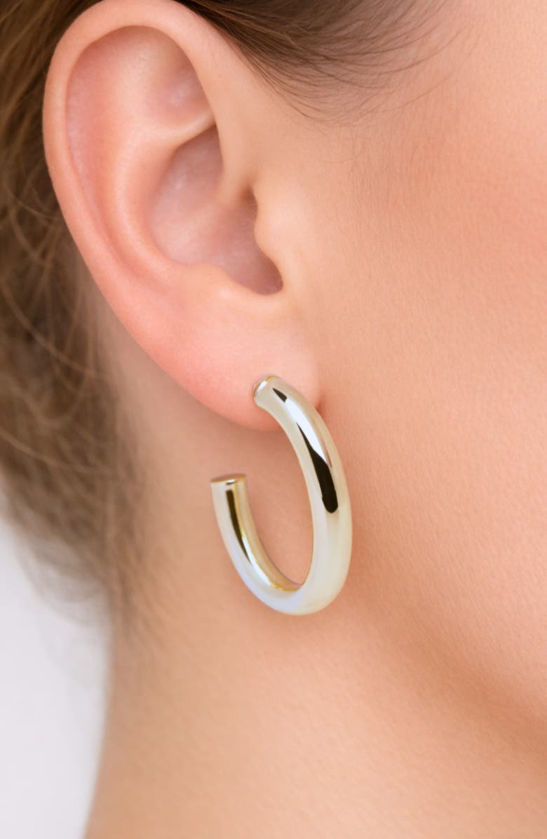 Argento Vivo Sterling Silver J-Hoop Earrings, Alternate, color, Silver